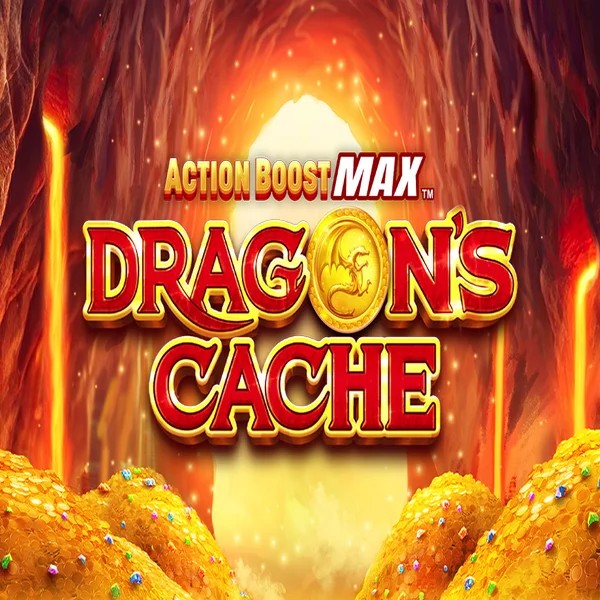 Action Boost Max Dragon's Cache logo – Slots by SpinPlay Games at Roulettino Casino