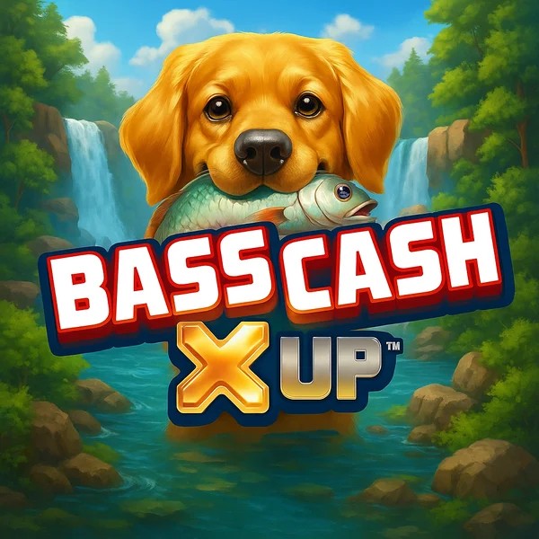 Bass Cash X UP slot logo by Alchemy Gaming at Roulettino Casino